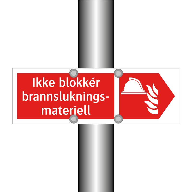 Ikke blokkér brannslukningsmateriell