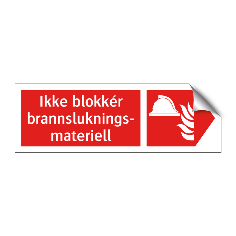 Ikke blokkér brannslukningsmateriell