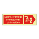 Sprinkleranlegg stengeventil på innsiden