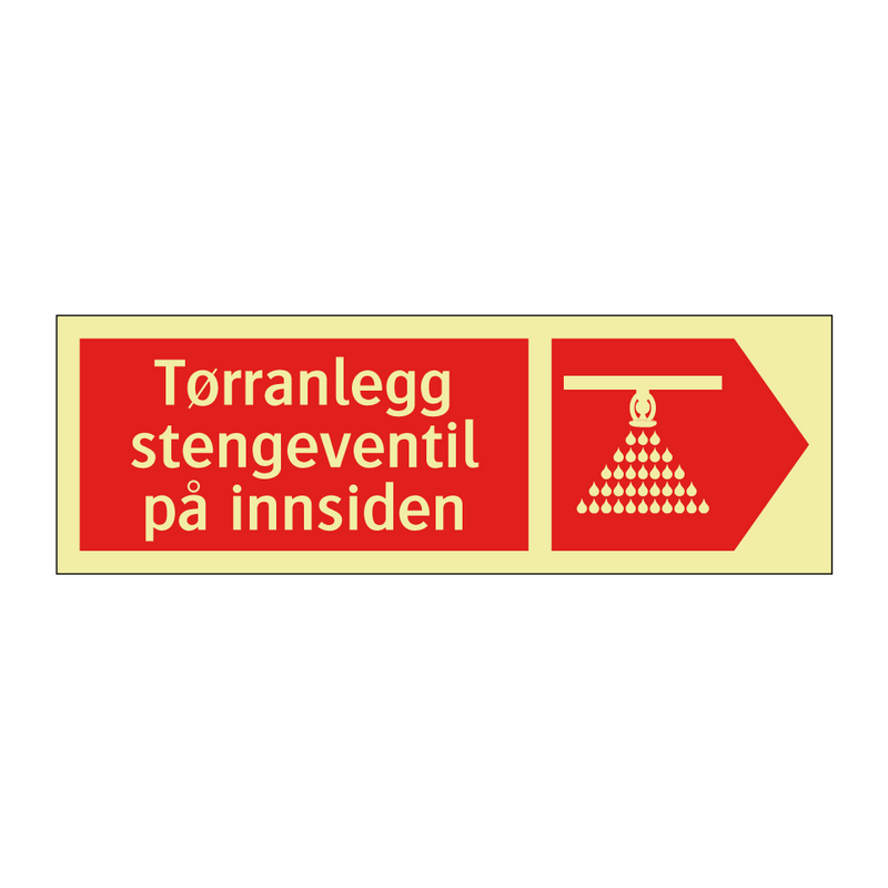 Tørranlegg stengeventil på innsiden