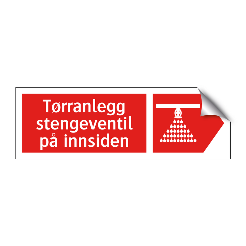 Tørranlegg stengeventil på innsiden