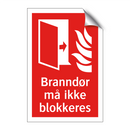 Branndør må ikke blokkeres