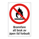 Brannfare all bruk av åpen ild forbudt
