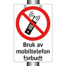 Bruk av mobiltelefon forbudt