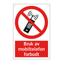 Bruk av mobiltelefon forbudt