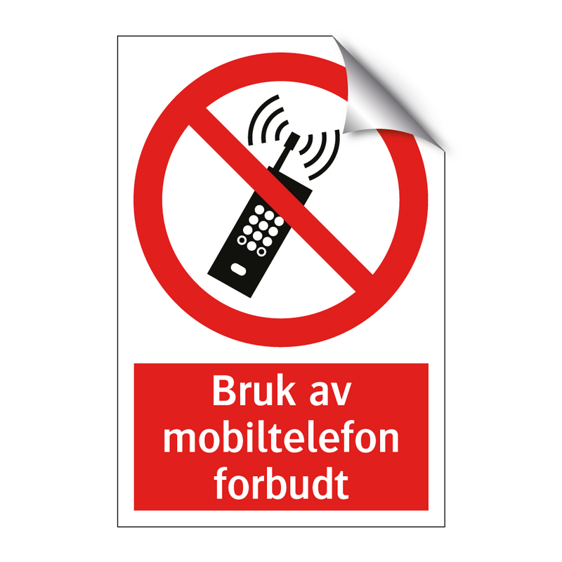 Bruk av mobiltelefon forbudt