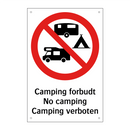 Camping forbudt No camping Camping verboten