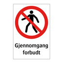 Gjennomgang forbudt