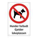 Hunder forbudt gjelder lekeplassen