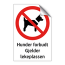 Hunder forbudt gjelder lekeplassen