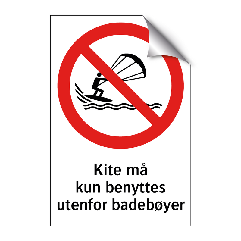 Kite må kun benyttes utenfor badebøyer & Kite må kun benyttes utenfor badebøyer