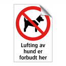 Lufting av hund er forbudt her