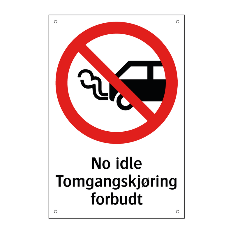 No idle Tomgangskjøring forbudt & No idle Tomgangskjøring forbudt