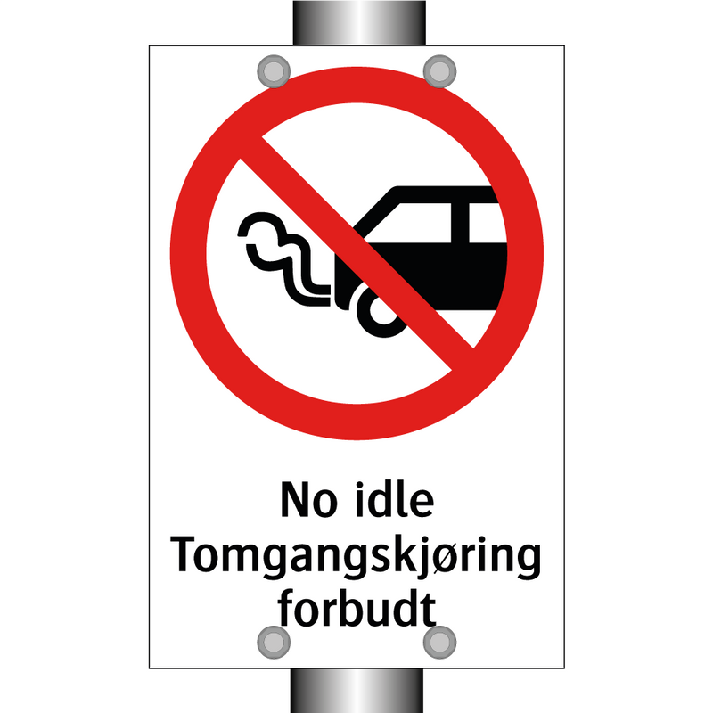 No idle Tomgangskjøring forbudt & No idle Tomgangskjøring forbudt