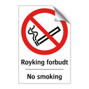 Røyking forbudt no smoking