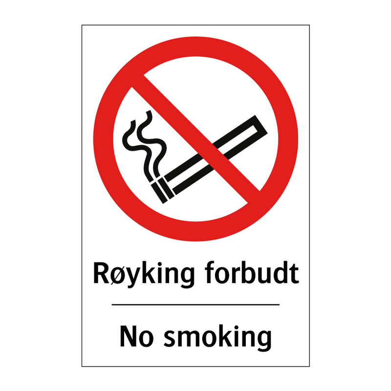 Røyking forbudt no smoking & Røyking forbudt no smoking & Røyking forbudt no smoking