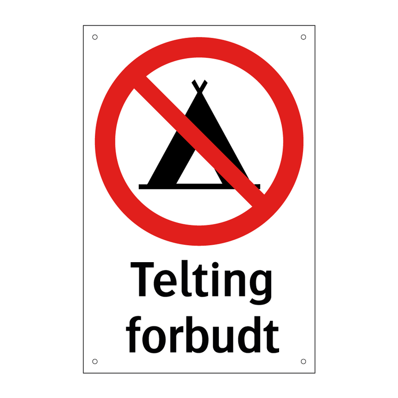 Telting forbudt & Telting forbudt & Telting forbudt & Telting forbudt & Telting forbudt