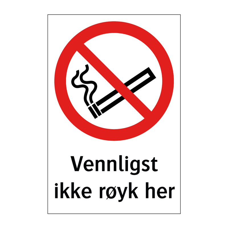 Vennligst ikke røyk her