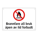 Brannfare all bruk av åpen ild forbudt