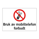 Bruk av mobiltelefon forbudt