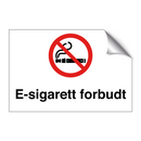E-sigarett forbudt