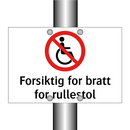 Forsiktig for bratt for rullestol