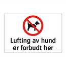 Lufting av hund er forbudt her