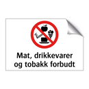 Mat drikkevarer og tobakk forbudt