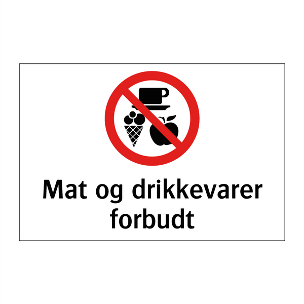 Mat og drikkevarer forbudt & Mat og drikkevarer forbudt & Mat og drikkevarer forbudt