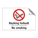 Røyking forbudt no smoking