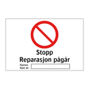 Stopp reparasjon pågår fjernes bare av