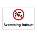 Svømming forbudt
