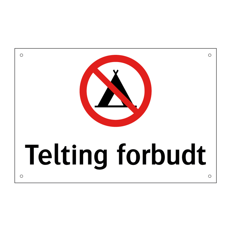 Telting forbudt & Telting forbudt & Telting forbudt & Telting forbudt & Telting forbudt