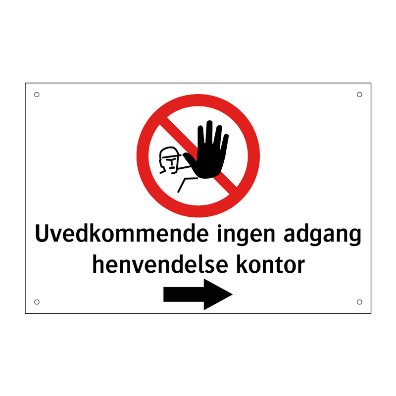 Uvedkommende ingen adgang henvendelse kontor - høyre
