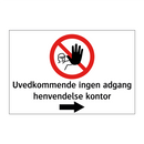 Uvedkommende ingen adgang henvendelse kontor - høyre