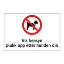 Vis hensyn plukk opp etter hunden din
