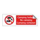 Camping forbudt No camping Camping verboten