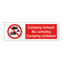 Camping forbudt No camping Camping verboten