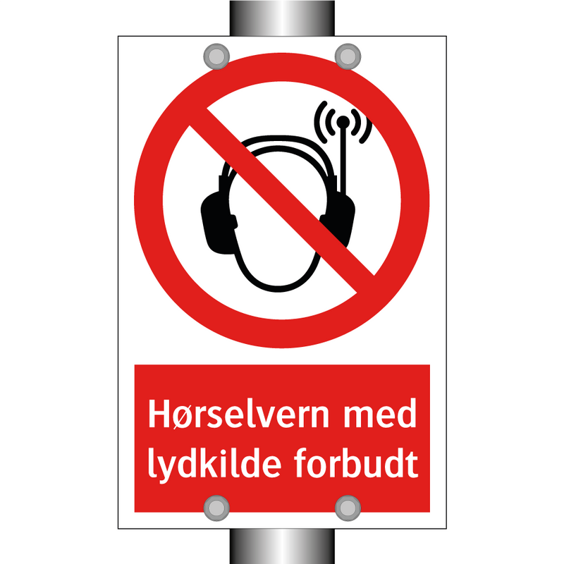 Hørselvern med lydkilde forbudt & Hørselvern med lydkilde forbudt