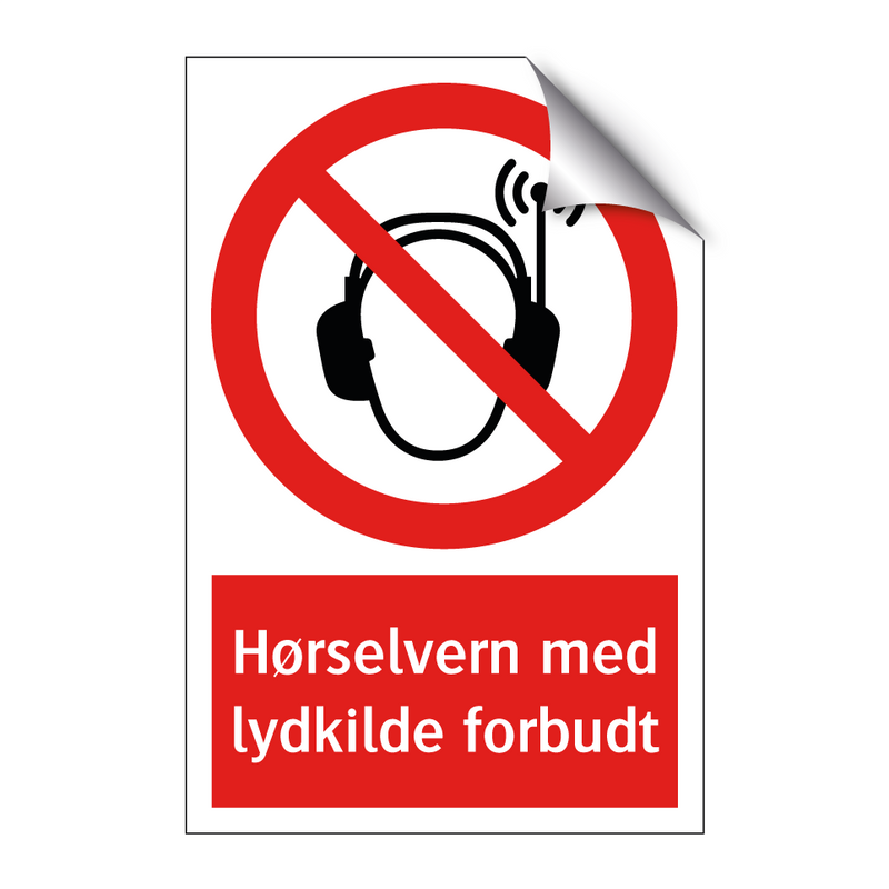 Hørselvern med lydkilde forbudt & Hørselvern med lydkilde forbudt