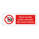 Heisen må ikke brukes ved brann eller annen rømning