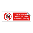 Heisen må ikke brukes ved brann eller annen rømning