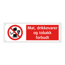 Mat drikkevarer og tobakk forbudt