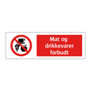 Mat og drikkevarer forbudt