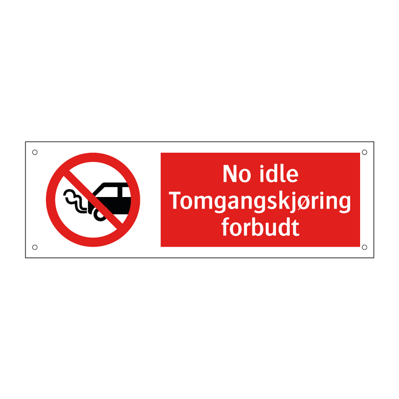 No idle Tomgangskjøring forbudt