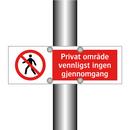 Privat område vennligst ingen gjennomgang