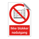 Ikke blokker nødutgang