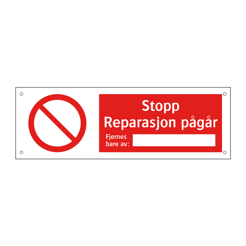 Stopp reparasjon pågår fjernes bare av & Stopp reparasjon pågår fjernes bare av