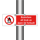 Brannfare all bruk av åpen ild forbudt