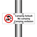 Camping forbudt No camping Camping verboten